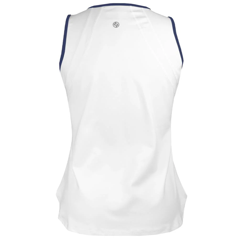 Lija Women's Bea Tank - White/Dark Navy - Image 2