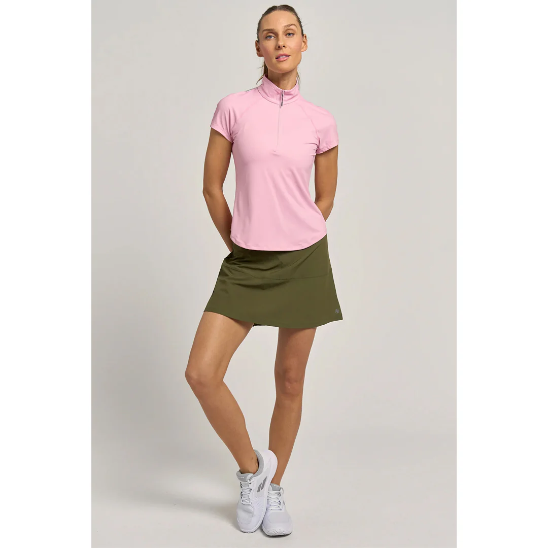 Lija Women's Born To Play Sly Zip Mock Tee - Peonies - Image 2