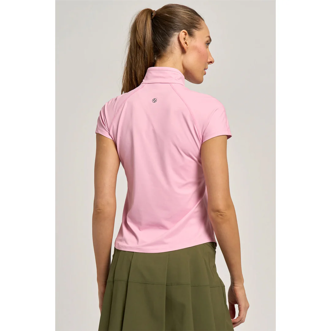 Lija Women's Born To Play Sly Zip Mock Tee - Peonies - Image 4