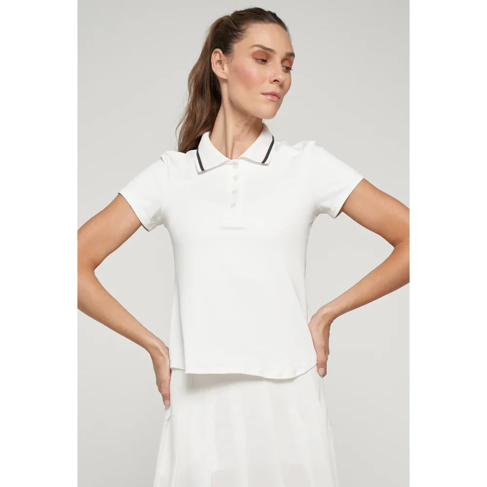 Lija Women's Don't Stop Me Now Classic Polo - White/Olive - Image 2