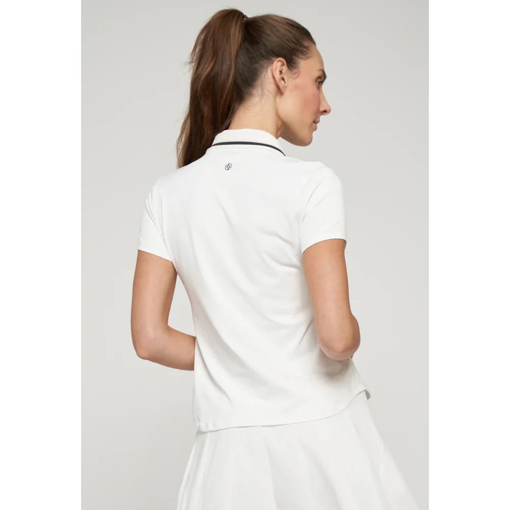 Lija Women's Don't Stop Me Now Classic Polo - White/Olive - Image 3