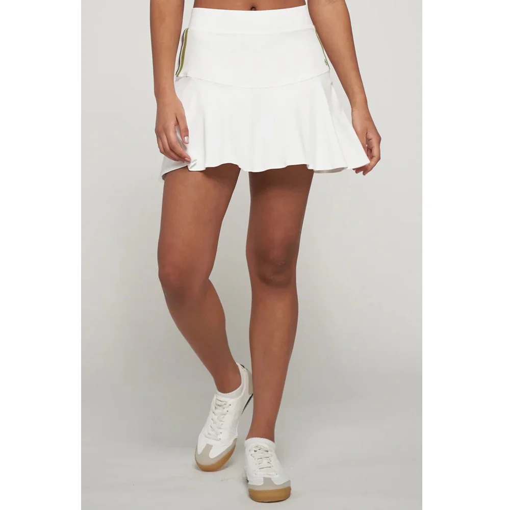 Lija Women's Don't Stop Me Now Dash 15" Skirt - White/Olive - Image 3
