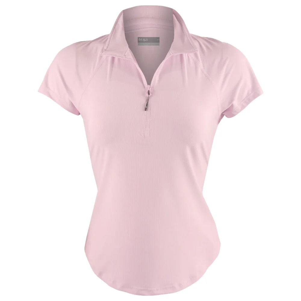 Lija Women's Don't Stop Me Now Sly Zip Mock Top - Blush