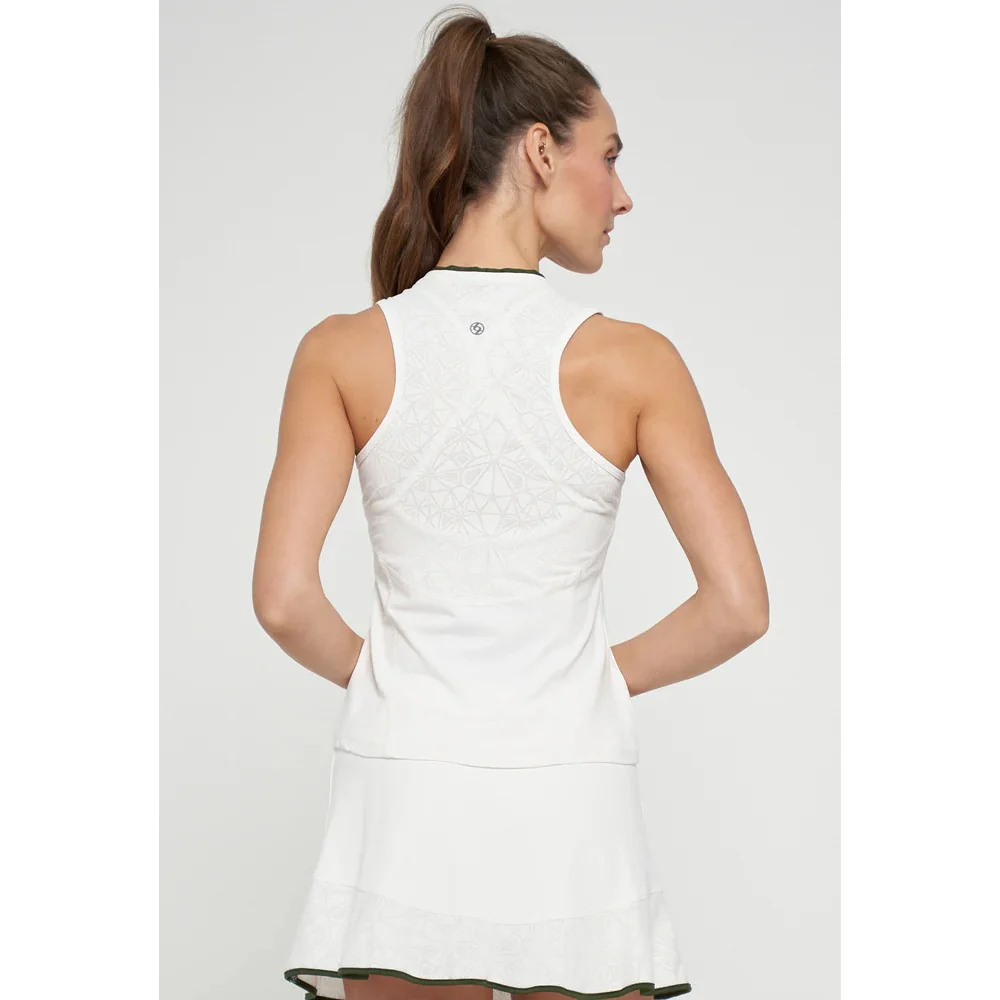 Lija Women's Don't Stop Me Now Victory Tank - White/Dark Olive - Image 4