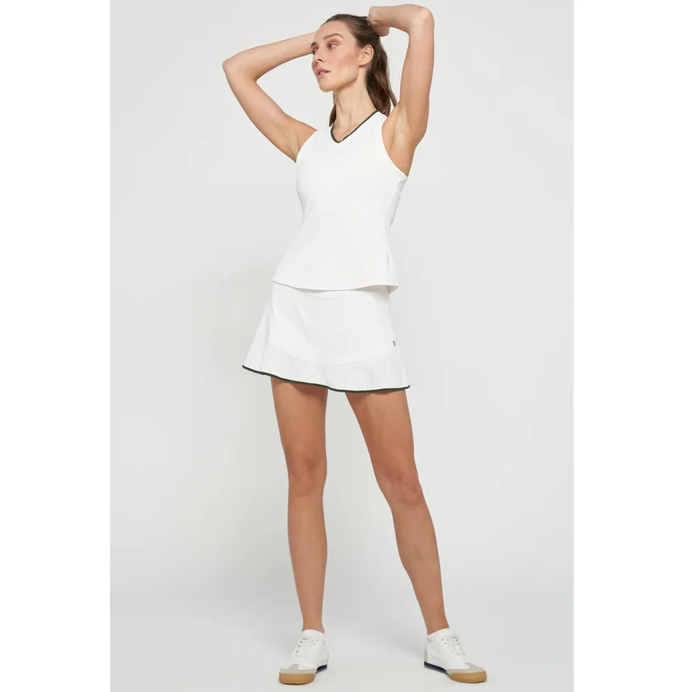 Lija Women's Don't Stop Me Now Victory Tank - White/Dark Olive - Image 5