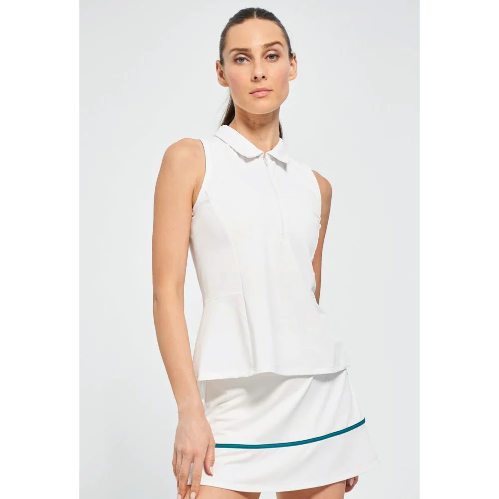 Lija Women's Engage Knit Pindot Polo - White - Image 3