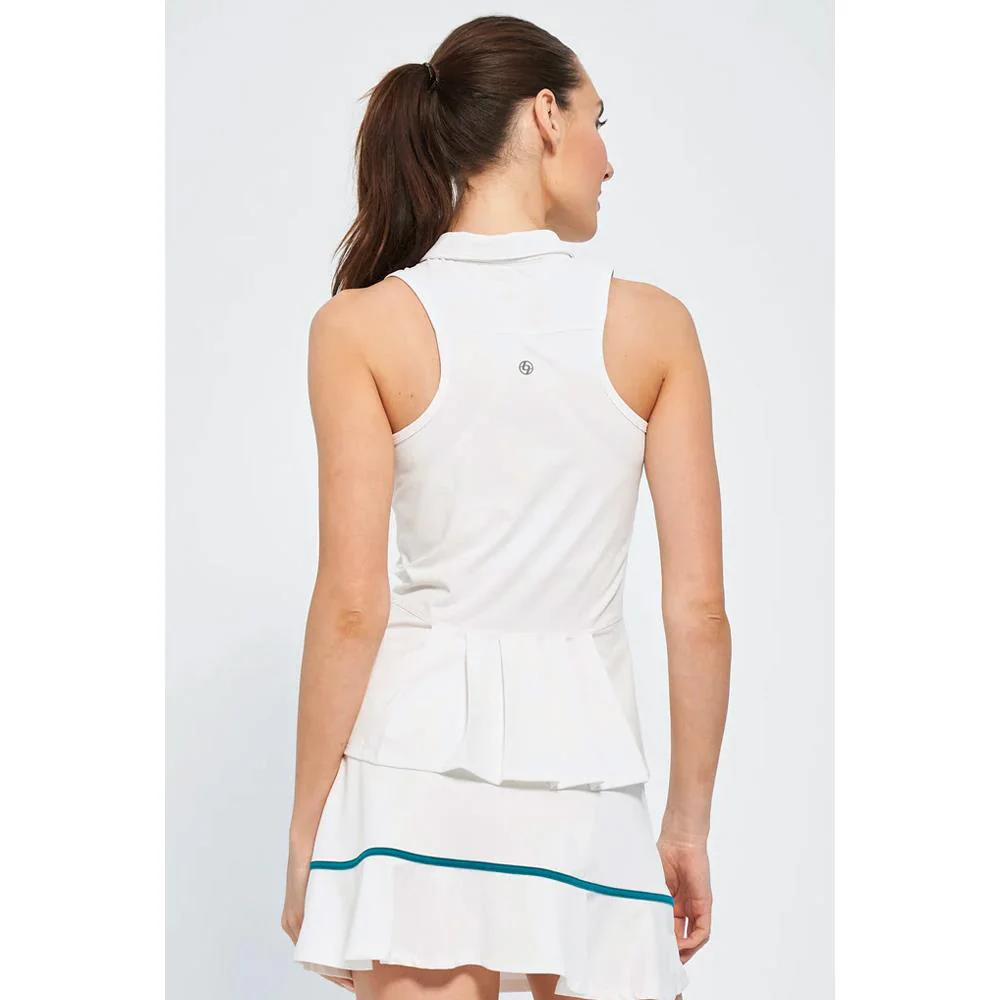 Lija Women's Engage Knit Pindot Polo - White - Image 4