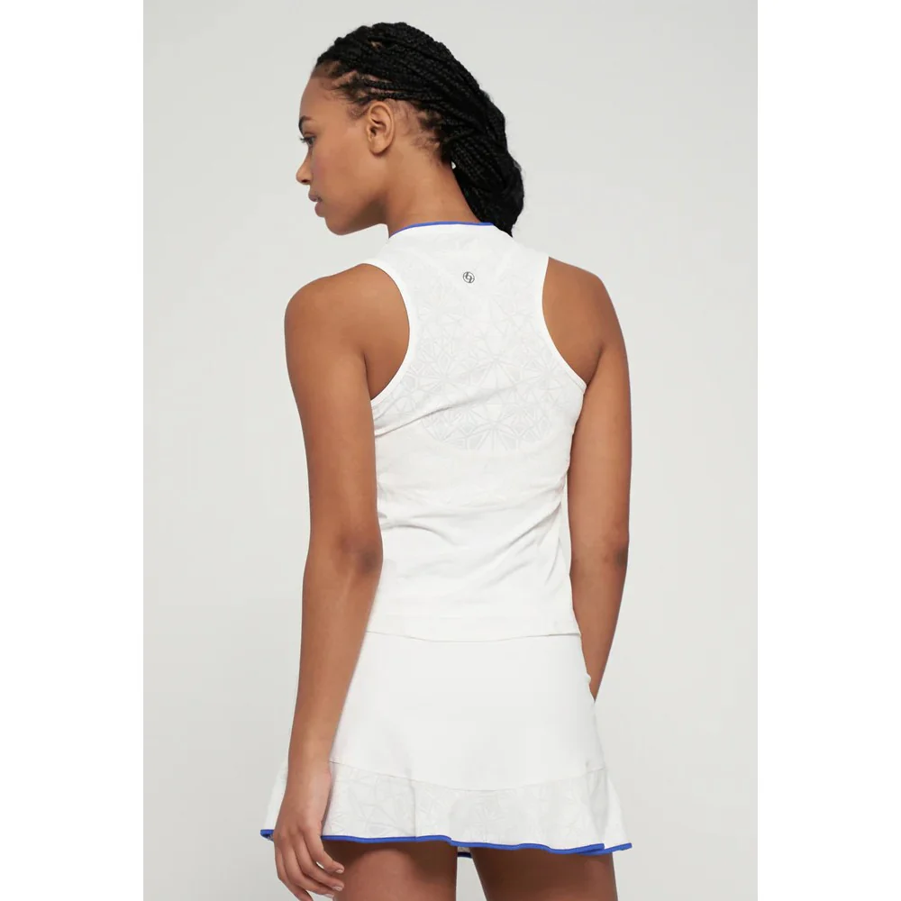 Lija Women's Hot Shot Victory Top - White/Royal Blue - Image 5
