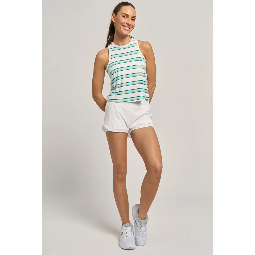 Lija Women's Match Point Shift Printed Tank - Everglade Stripe - Image 2