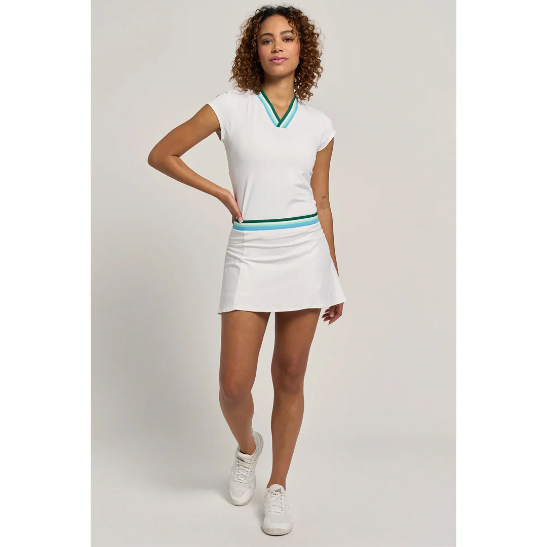 Lija Women's Match Point Step 13" Skort - White/Everglade - Image 2