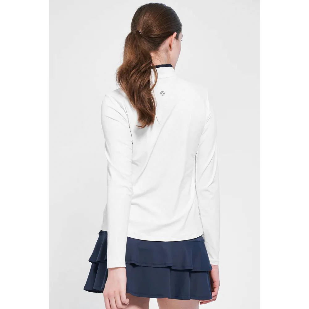 Lija Women's Angle Longsleeve Top - White/Navy - Image 3