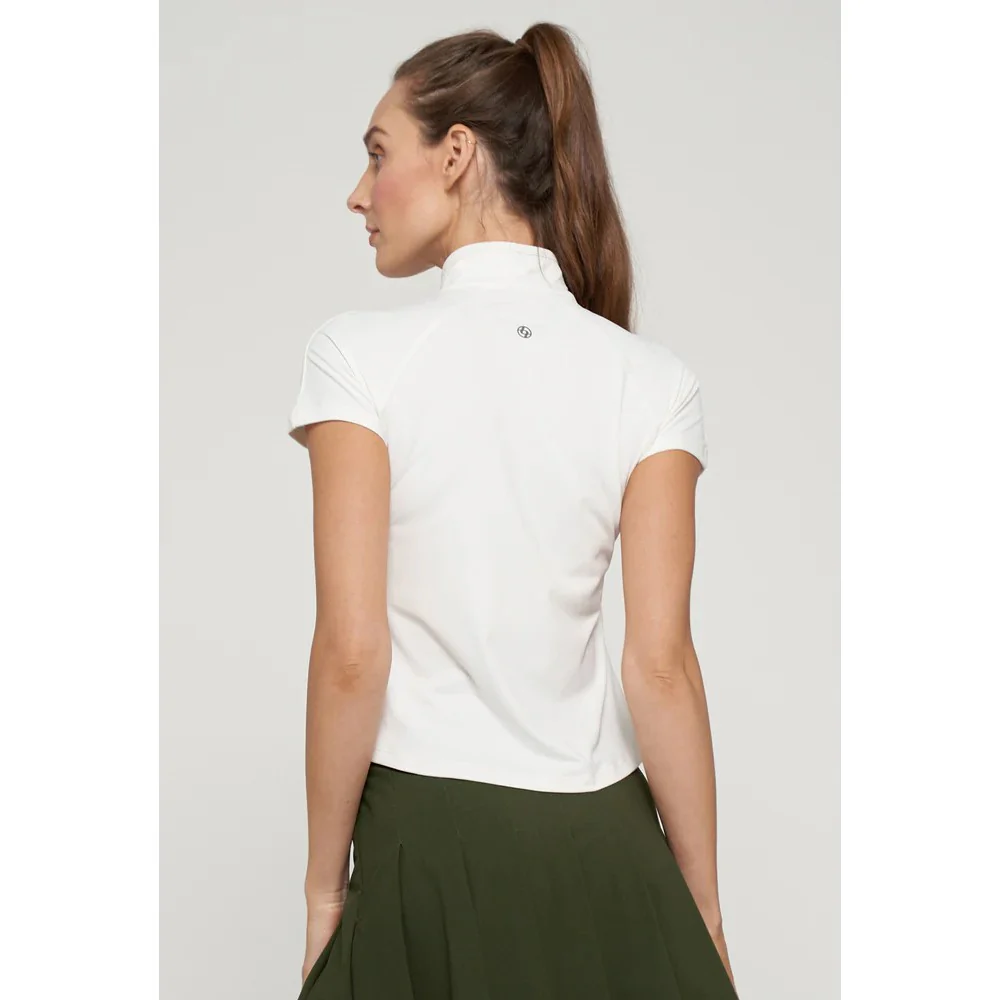 Lija Women's Sly Zip Mock Top - White - Image 4