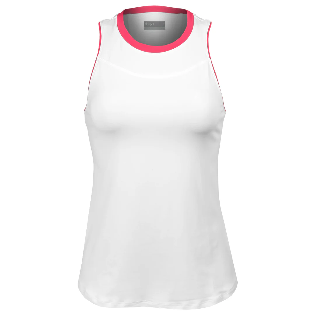 Lija Women's The One To Beat Gracey Tank - White/Raspberry