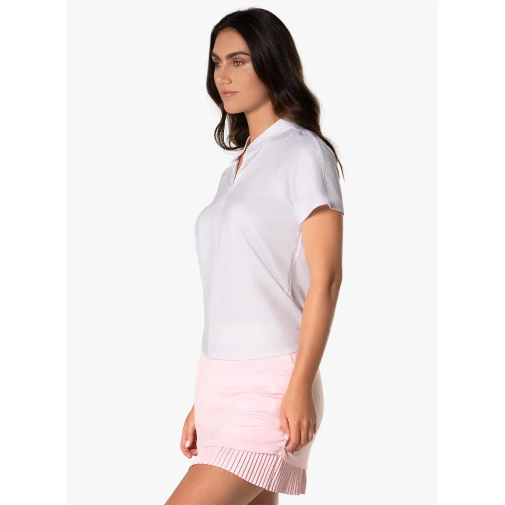 Lucky In Love Women's Deco Grid Tie Back Short Sleeve - White/Pink - Image 3