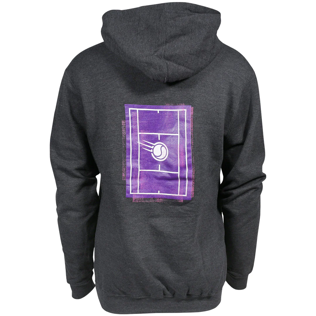 Merchant of Tennis Unisex Grunge Court Hoodie - Dark Grey - Image 2