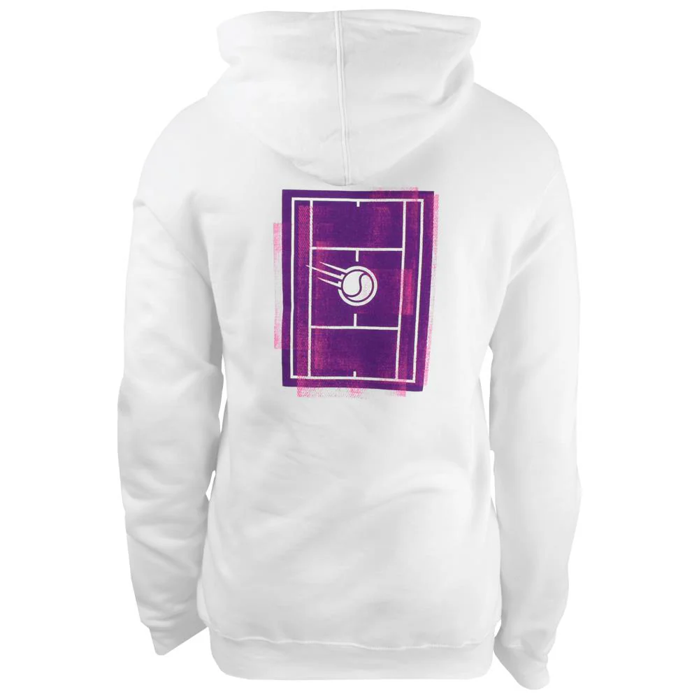 Merchant of Tennis Unisex Grunge Court Hoodie - White - Image 2