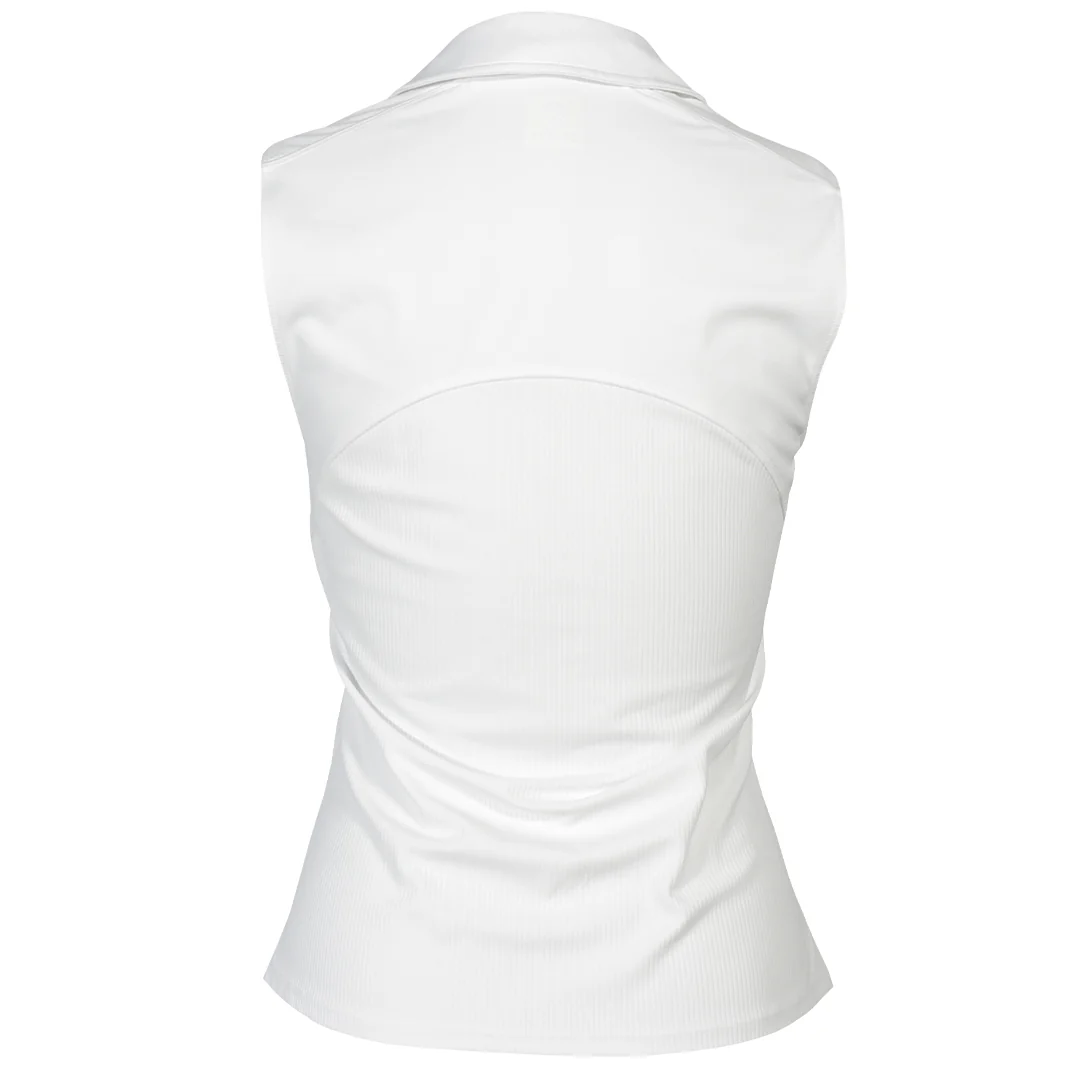 MPG Women's Club Sleeveless Polo - Brilliant White - Image 2