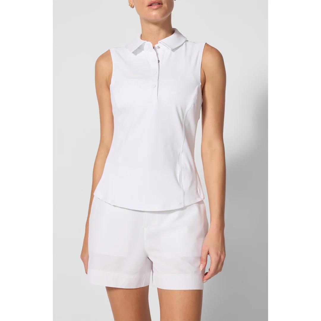 MPG Women's Club Sleeveless Polo - Brilliant White - Image 3
