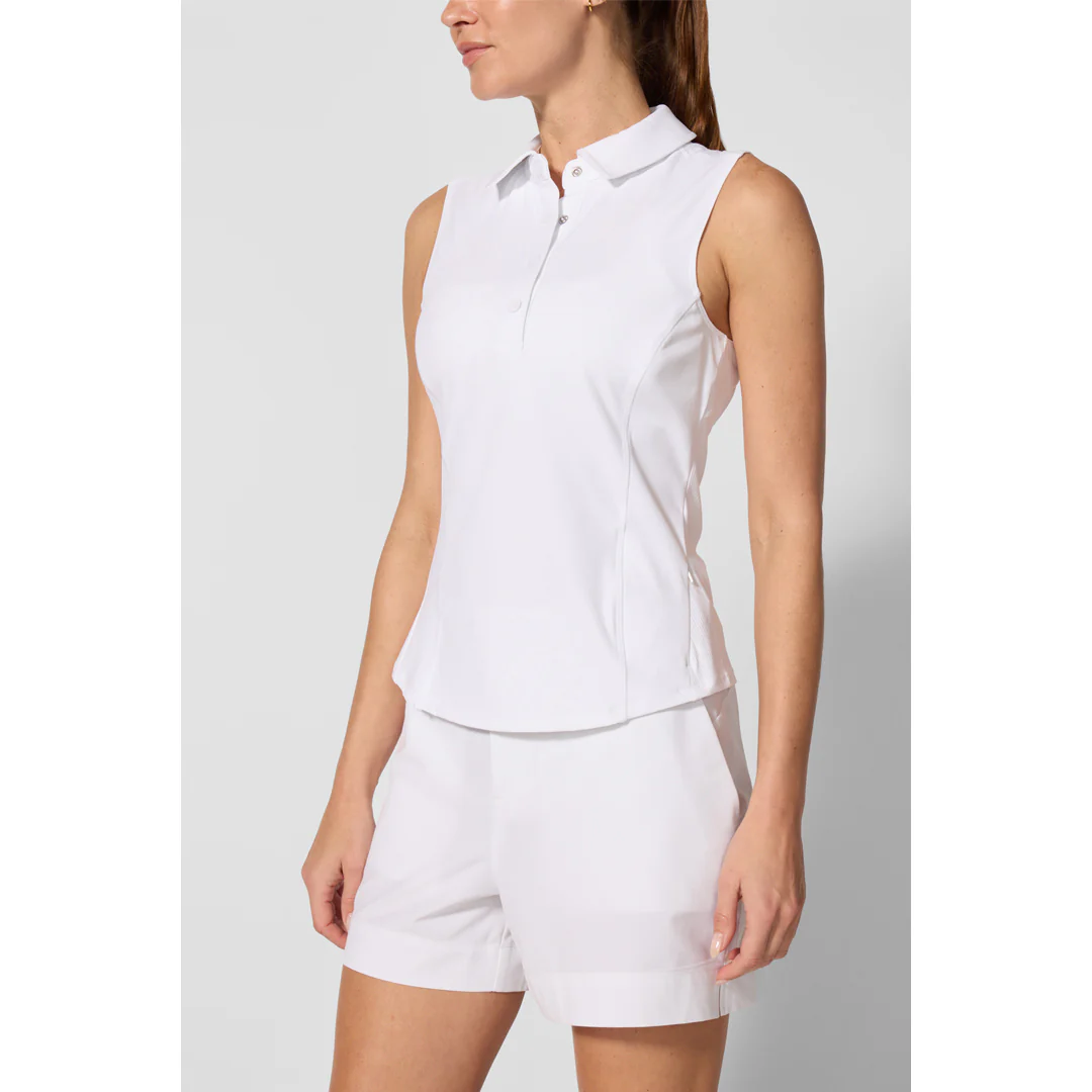 MPG Women's Club Sleeveless Polo - Brilliant White - Image 5