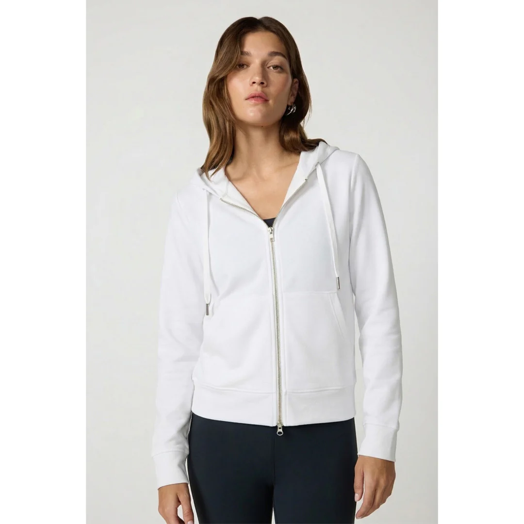 MPG Women's Cozy Fleece Full Zip Hoodie - Brilliant White - Image 3