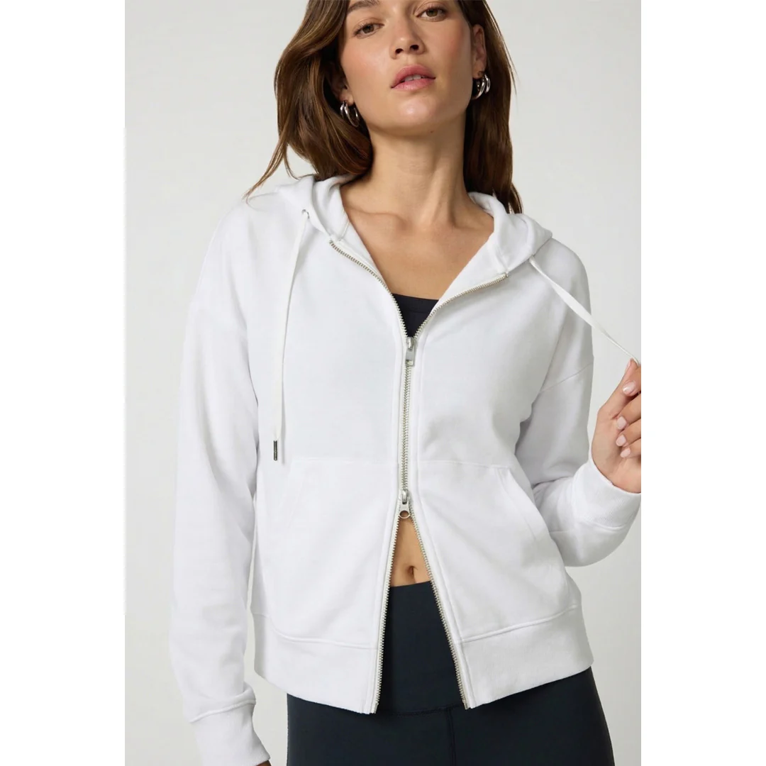 MPG Women's Cozy Fleece Full Zip Hoodie - Brilliant White - Image 6