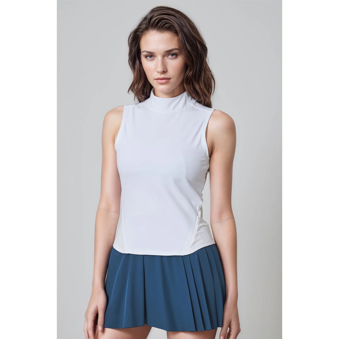 MPG Women's Vital Mock Neck Tank - Brilliant White - Image 3