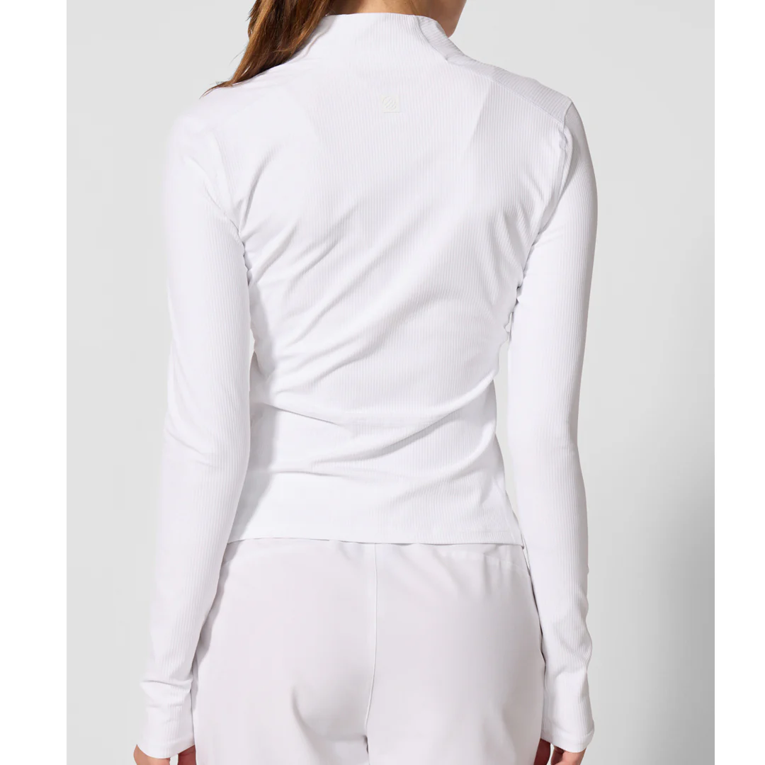 MPG Women's Vital Rib Full Zip Long Sleeve Jacket - Brilliant White - Image 3