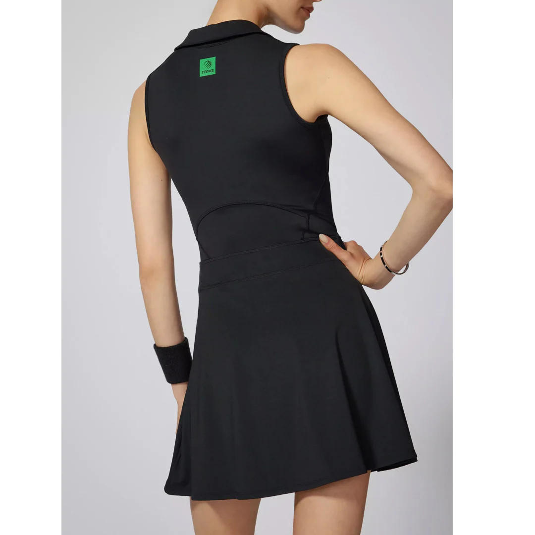 MPG Women's Vital Sleeveless Polo Dress - Black - Image 4