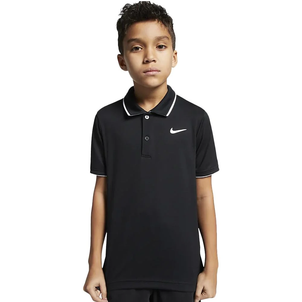 Nike Boys Court Dry Polo - Black - Image 3