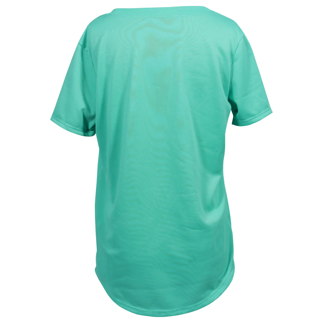 Nike Girls DriFit Scoop Tee - Green Frost - Image 2