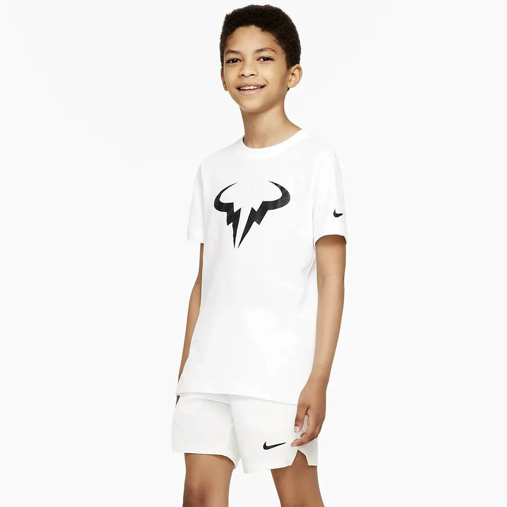 Nike Boys Rafa Tee - White/Black - Image 6