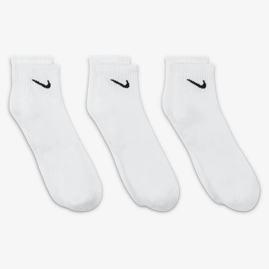 Nike Everyday Cushioned Ankle 3 Pack Socks - White/Black - Image 2