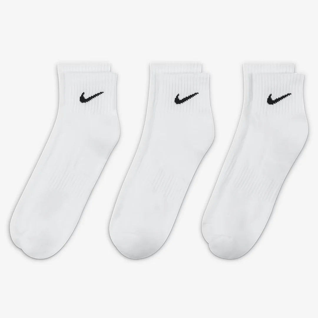 Nike Everyday Cushioned Ankle 3 Pack Socks - White/Black - Image 3