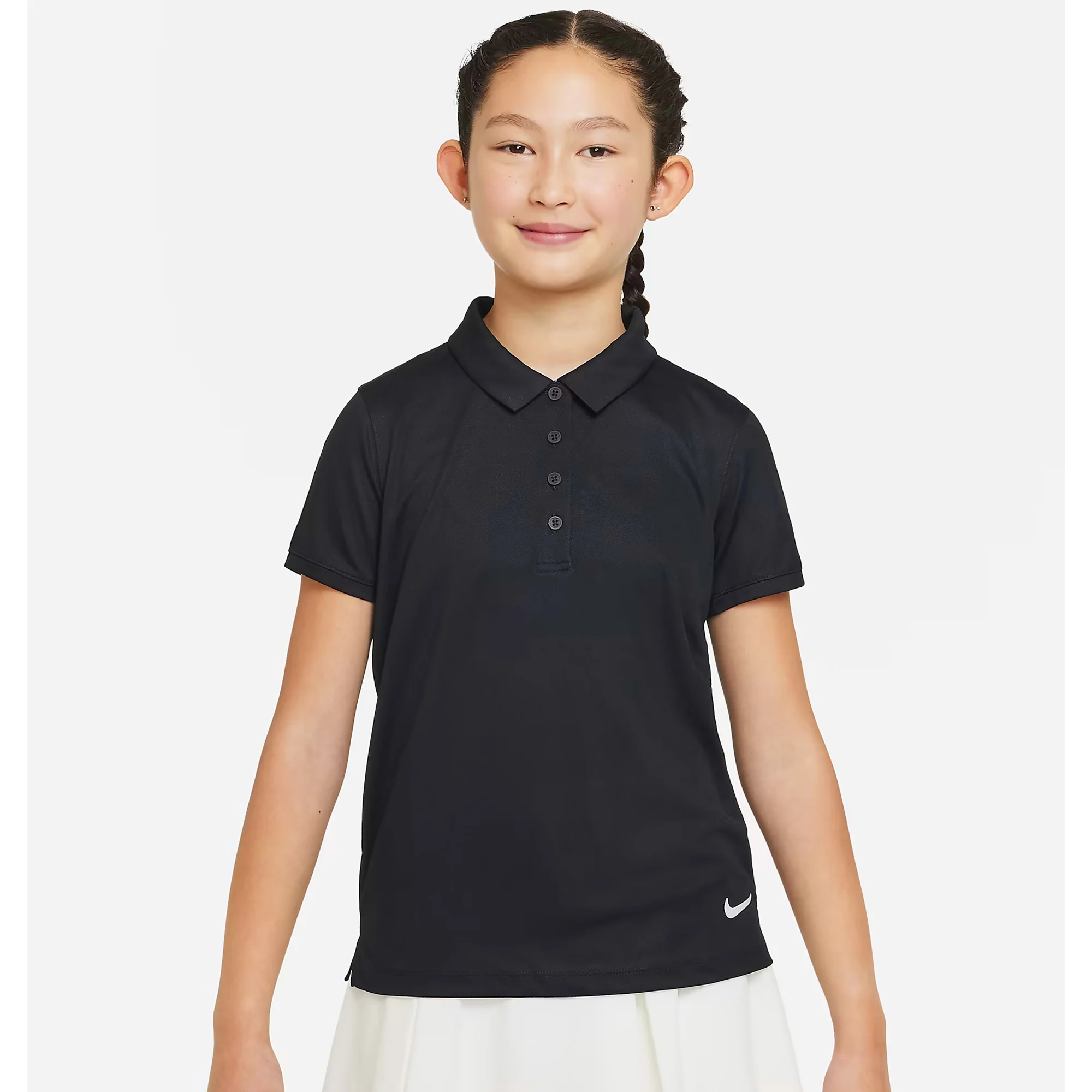 Nike Girls Victory DriFit Polo - Black - Image 2