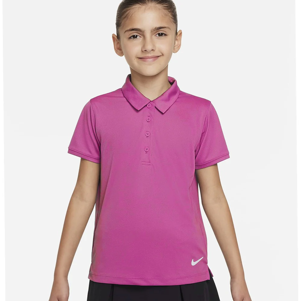 Nike Girls Victory Polo - Active Pink - Image 2