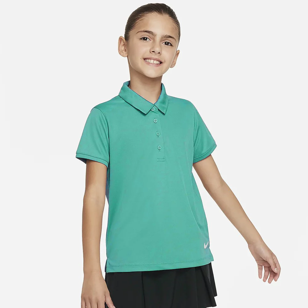 Nike Girls Victory Polo - Washed Teal - Image 2