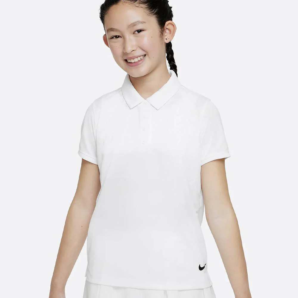 Nike Girls Victory Polo - White - Image 2