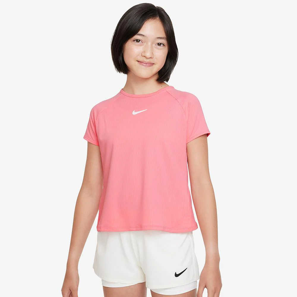 Nike Girls Victory Short Sleeve - Coral - Image 2