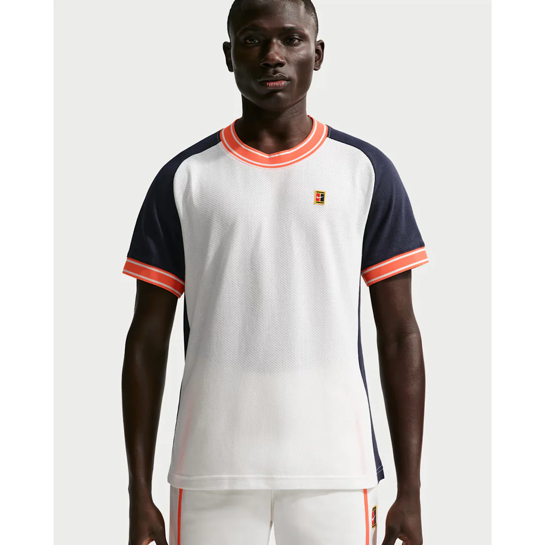 Nike Men's Heritage Court Short Sleeve - Sail/Dark Obsidian - Image 2