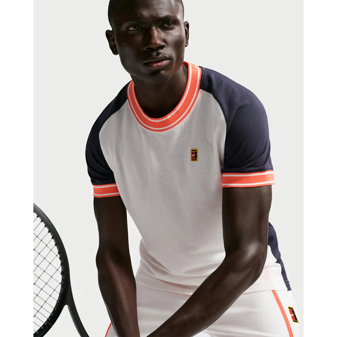 Nike Men's Heritage Court Short Sleeve - Sail/Dark Obsidian - Image 5