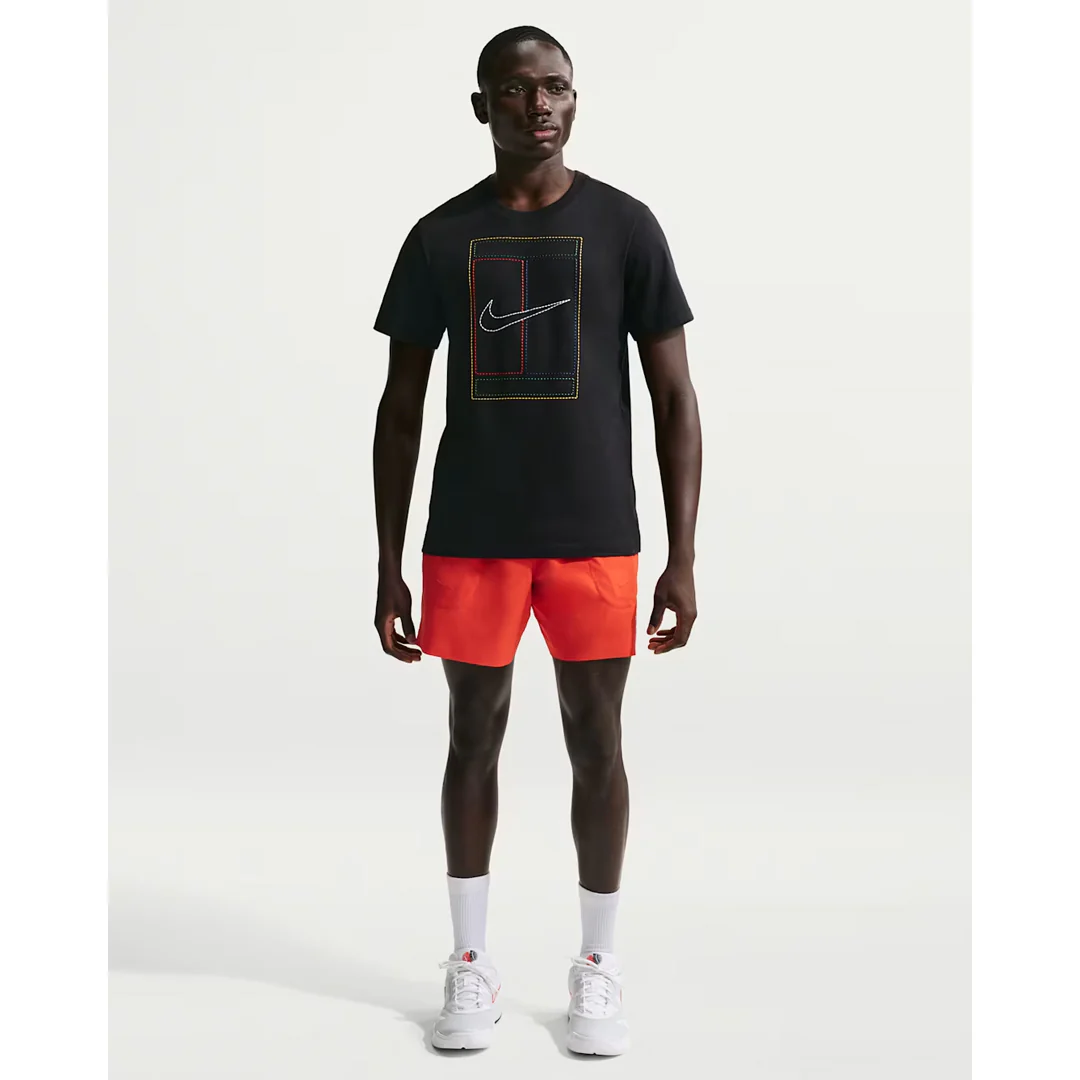Nike Men's Heritage Court Tee - Black - Image 2
