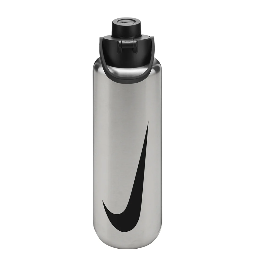 Nike Recharge Chug Stainless Steel Bottle 24oz - Brushed Stainless Steel/Black