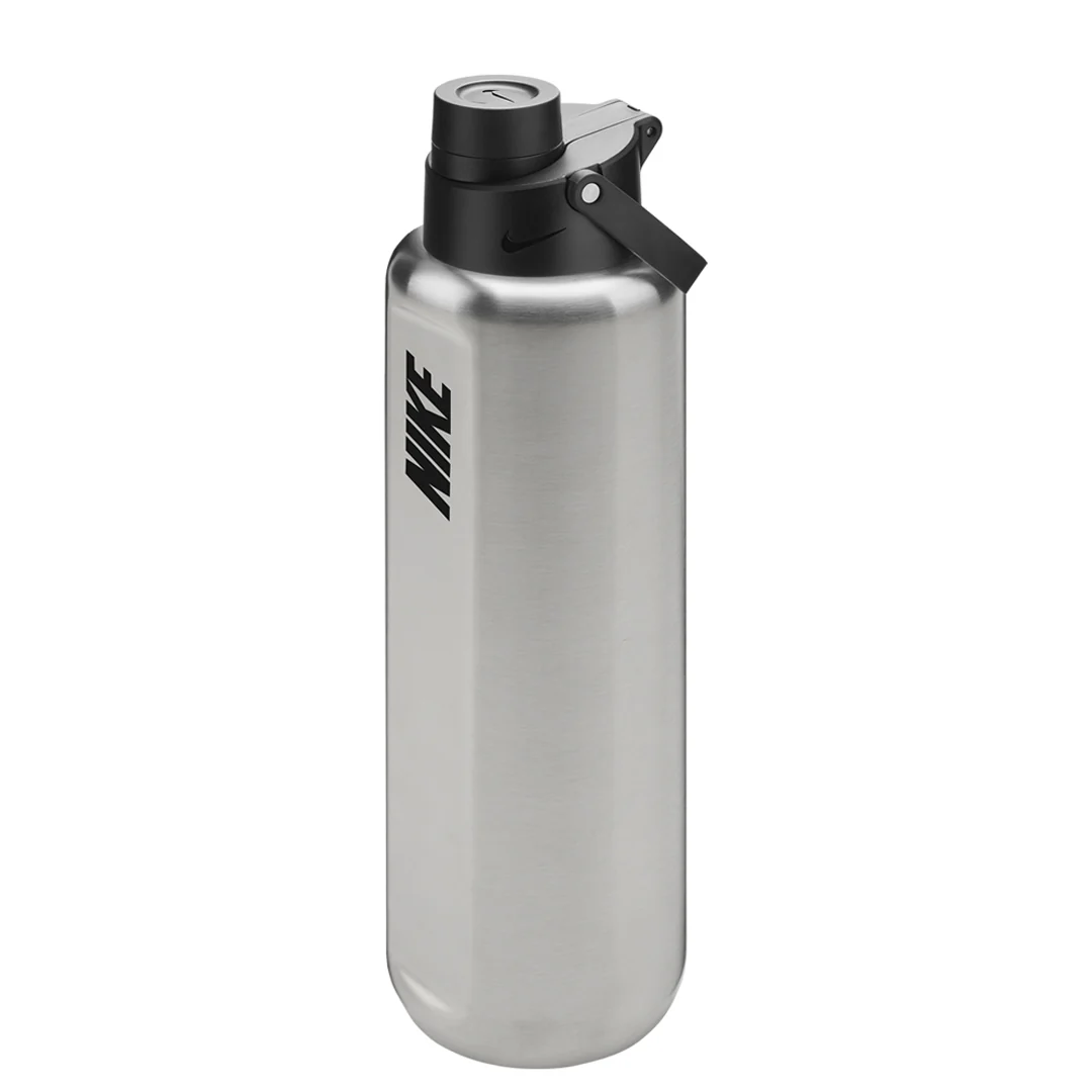 Nike Recharge Chug Stainless Steel Bottle 24oz - Brushed Stainless Steel/Black - Image 3