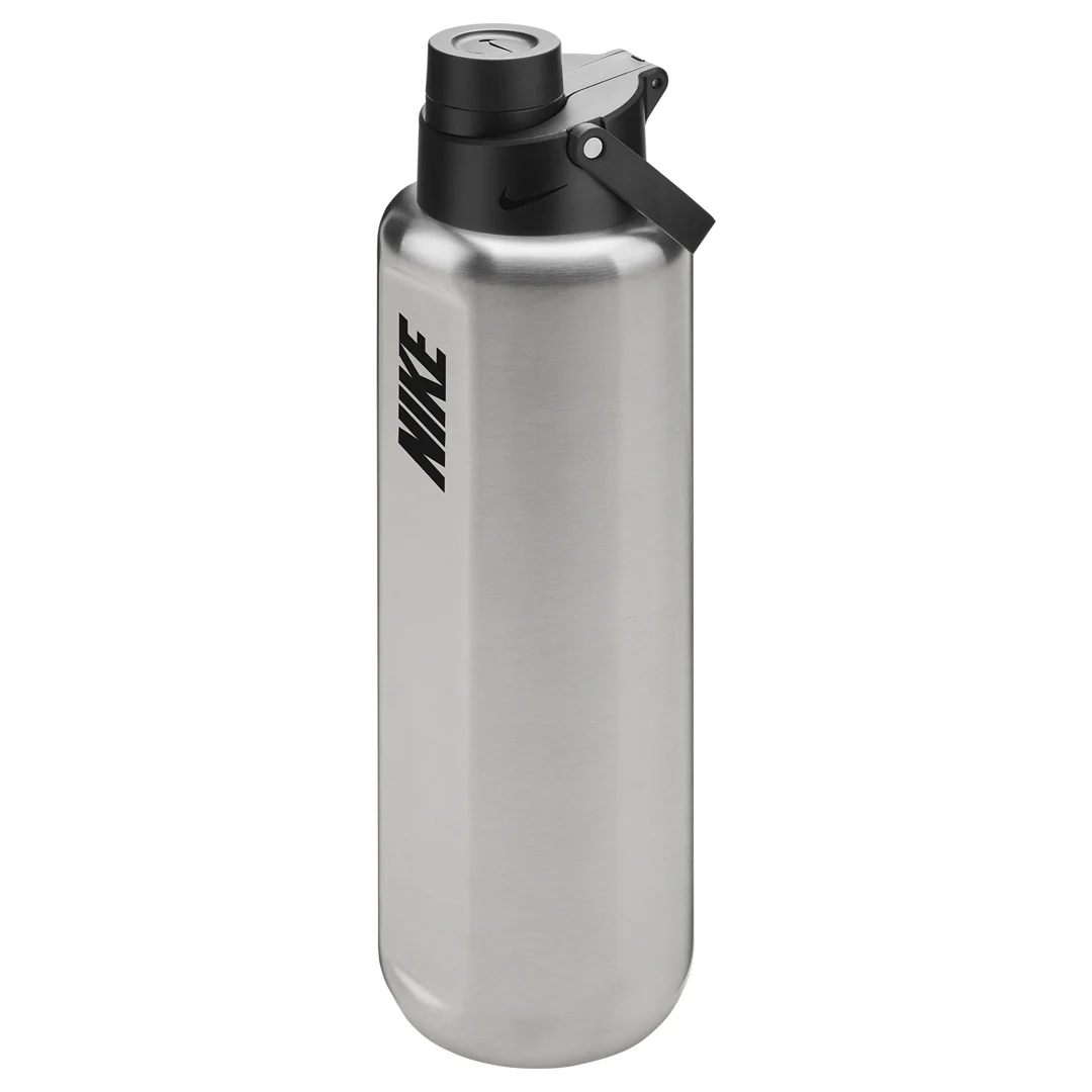 Nike Recharge Chug Stainless Steel Bottle 32oz - Brushed Stainless Steel/Black - Image 2