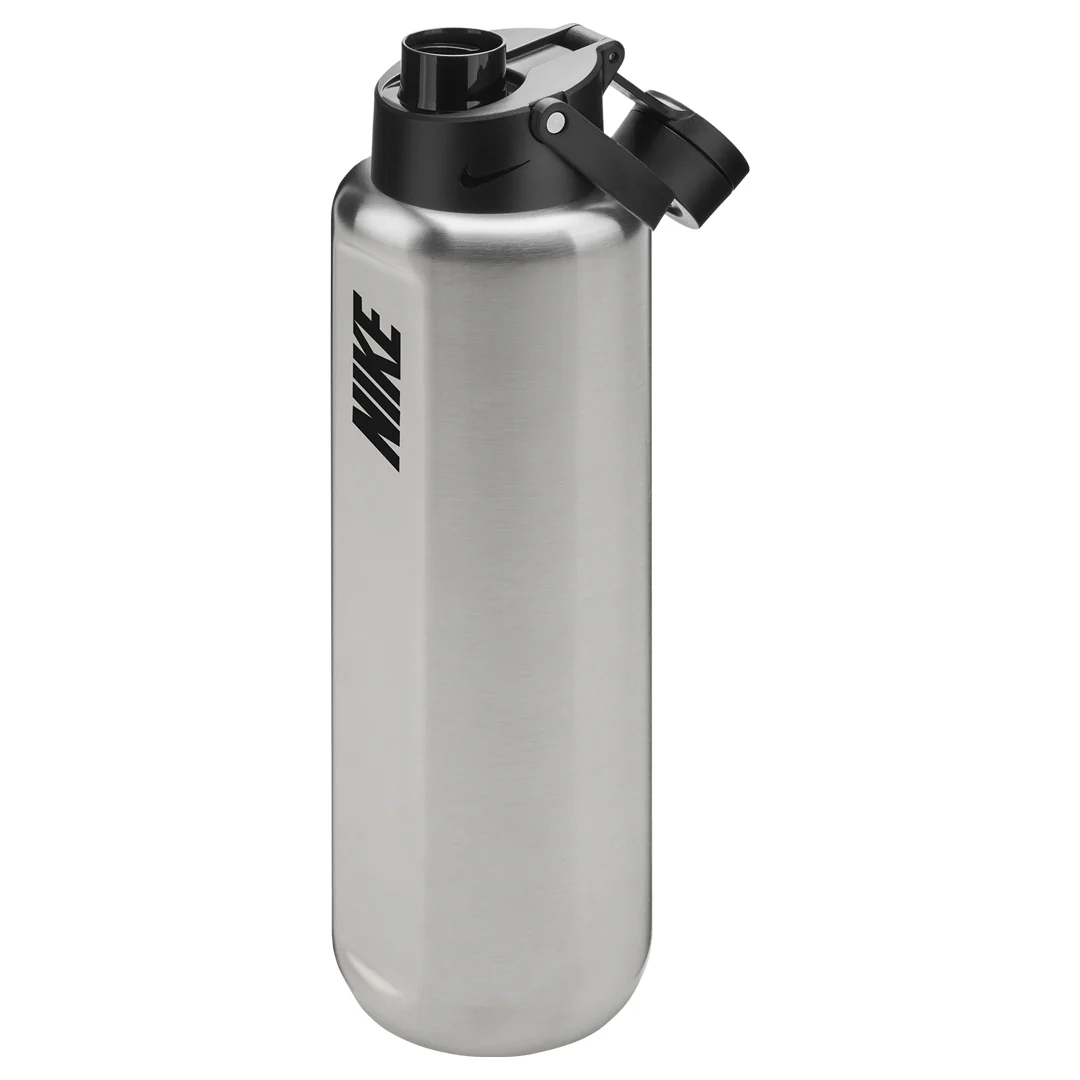 Nike Recharge Chug Stainless Steel Bottle 32oz - Brushed Stainless Steel/Black - Image 3