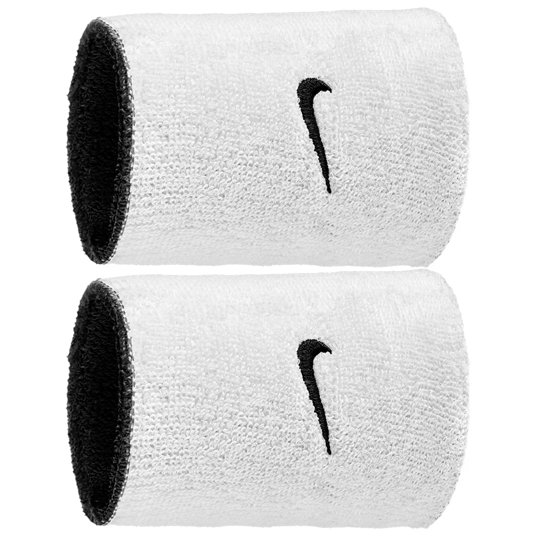 Nike Swoosh Double Wide Reversible Wristband 2 Pack - Black/White - Image 2