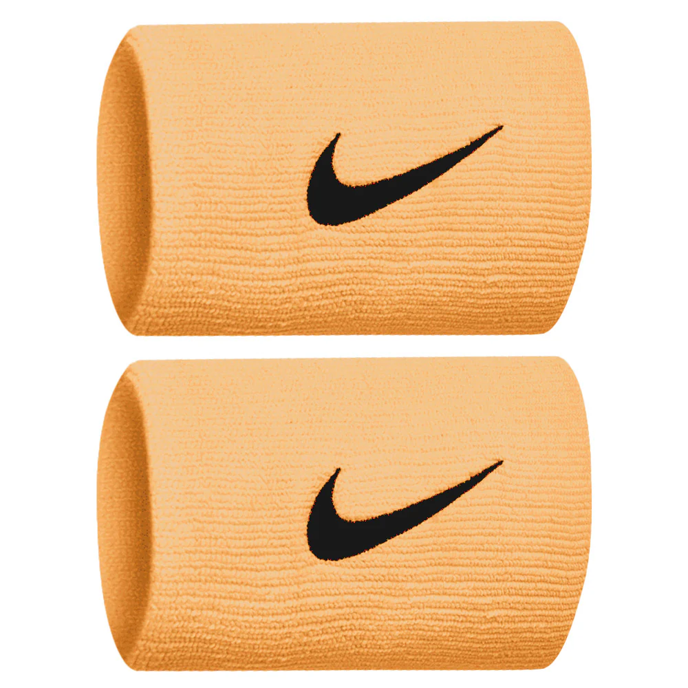Nike Swoosh Premier Doublewide Wristbands 2 Pack - Tangerine Tint