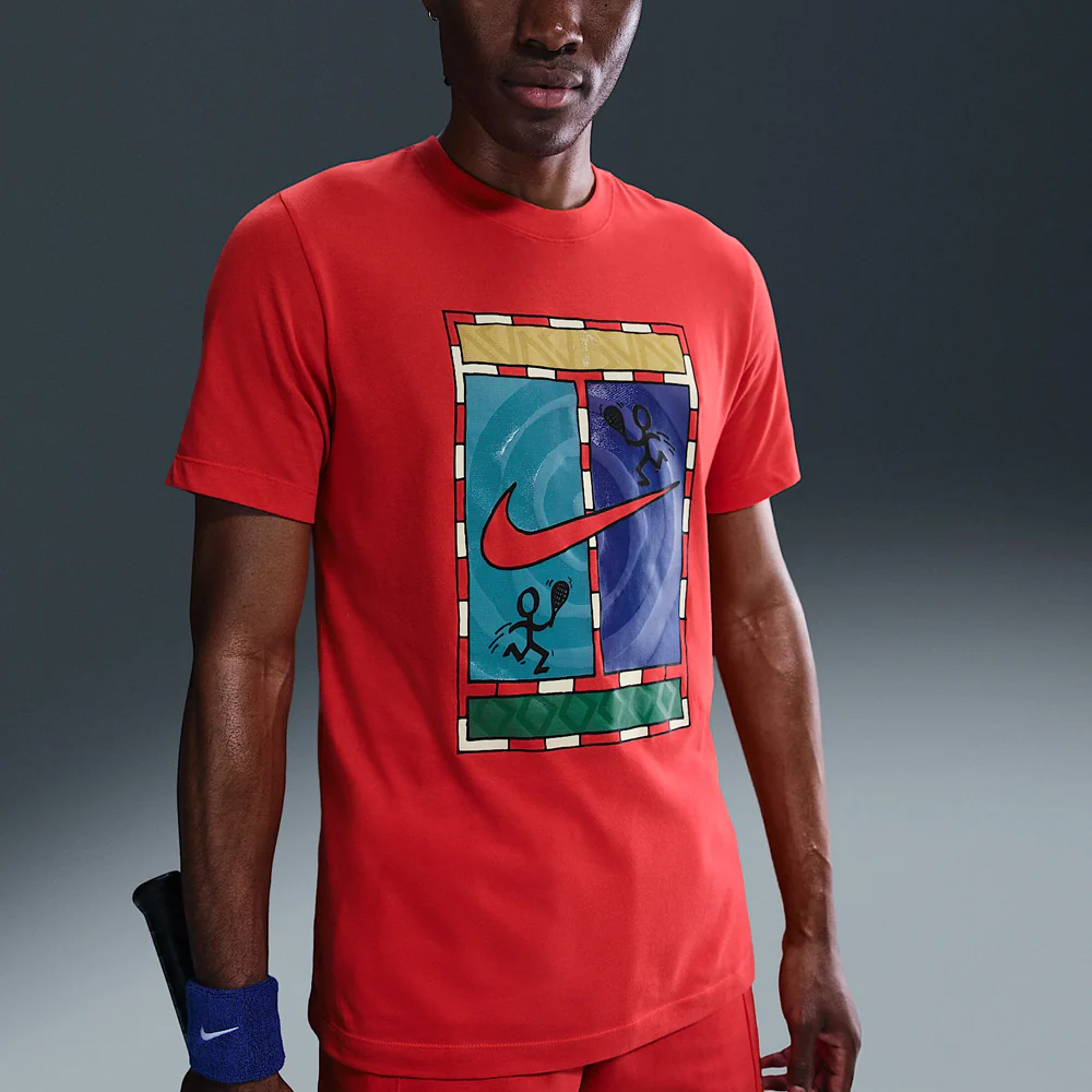 Nike Men's Court Dri-Fit Tee - Light Crimson - Image 2
