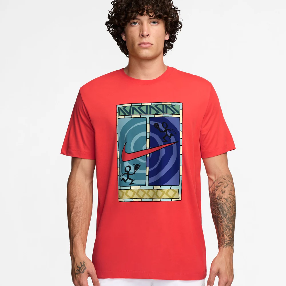 Nike Men's Court Dri-Fit Tee - Light Crimson - Image 3