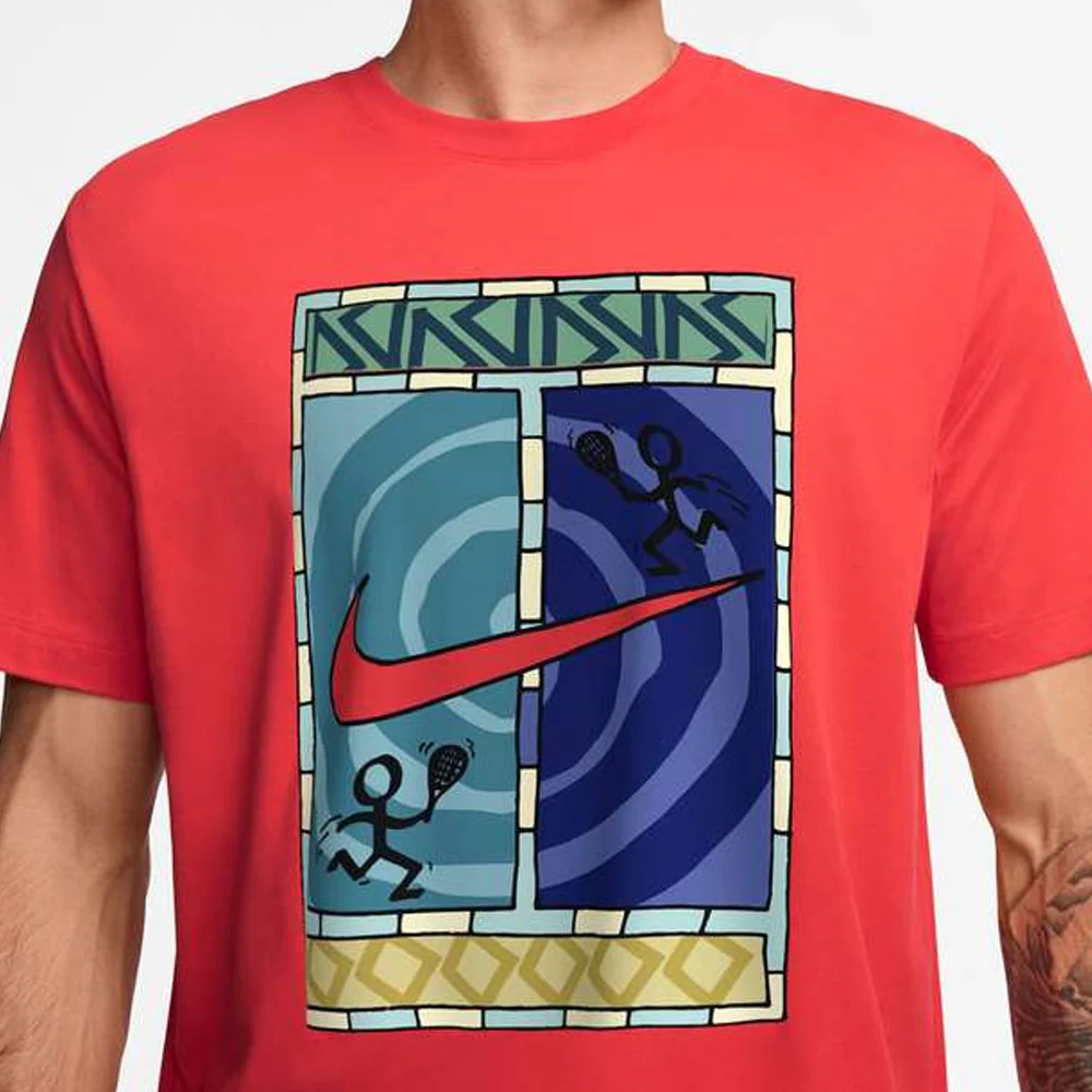 Nike Men's Court Dri-Fit Tee - Light Crimson - Image 4